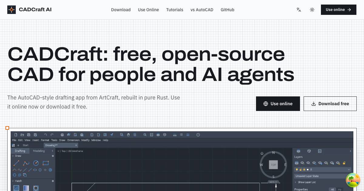 CADCraft AI product website preview